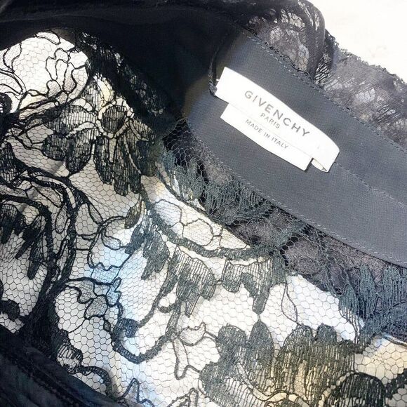 Givenchy Black Lace One Shoulder Long Sleeve Formal Dress Women’s Size 40 Medium - Picture 7 of 12